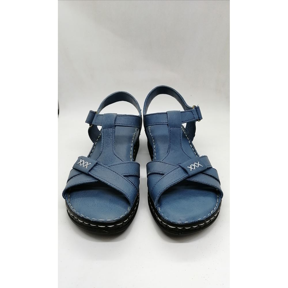 011 KOT MAVİ Hakiki Deri Comfort Sandalet