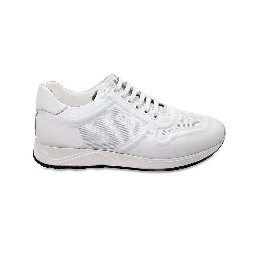 030 Beyaz Hakiki Deri Tam Ortopedik Diyabetik Spor Ayakkabısı