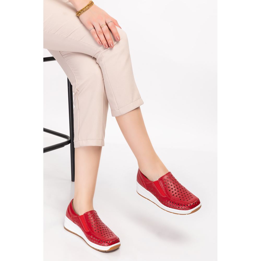 820 Z Kırmızı Hakiki Deri Comfort Ayakkabı